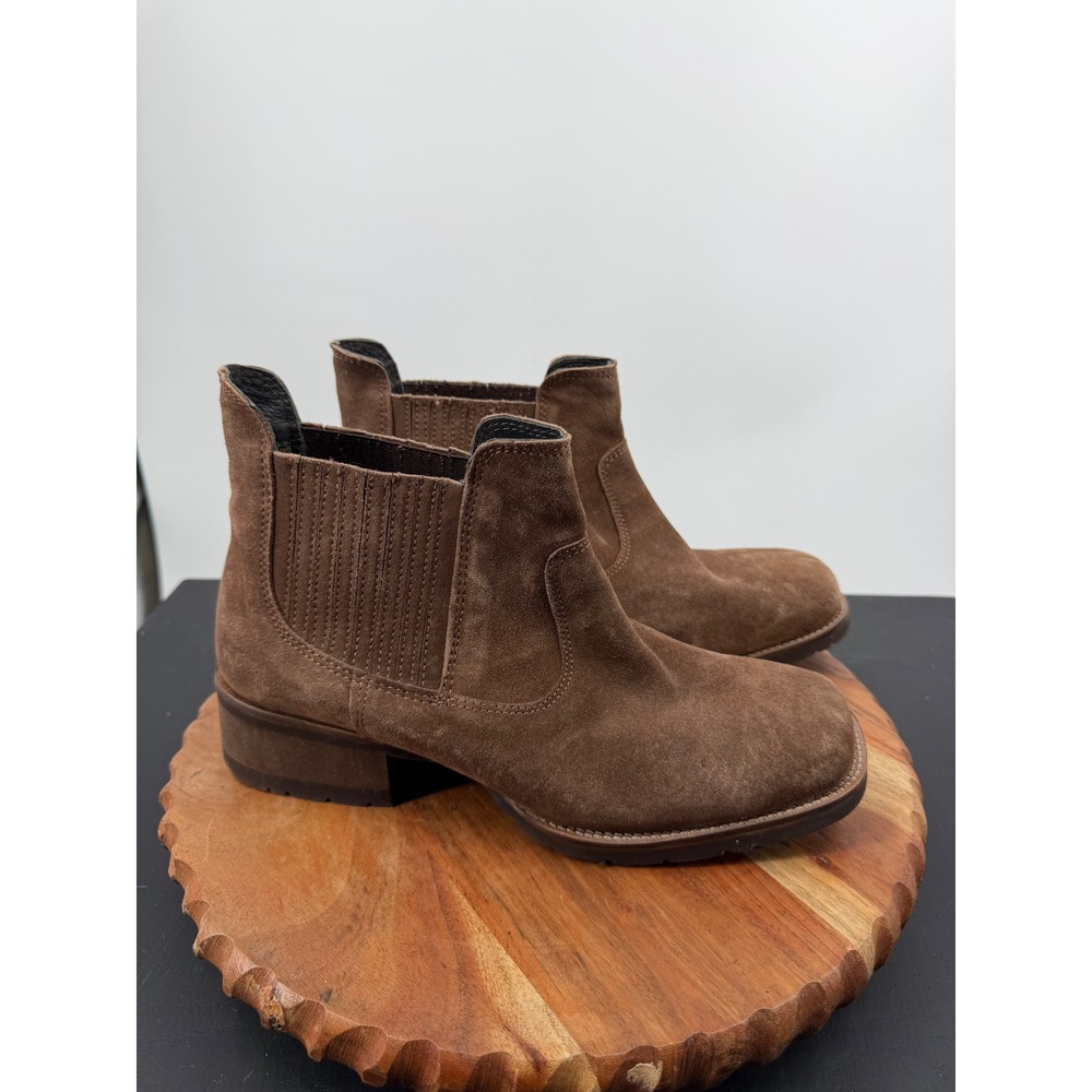 Roper Romeo Chelsea Western Boots Mens 8.5D Brown Suede Square Toe